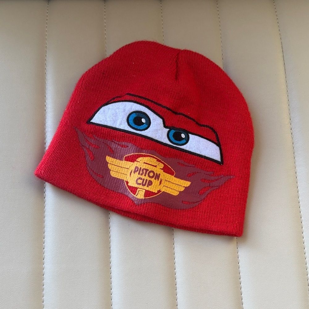 Kids Red Piston Cup Beanie Cars Lightning McQueen